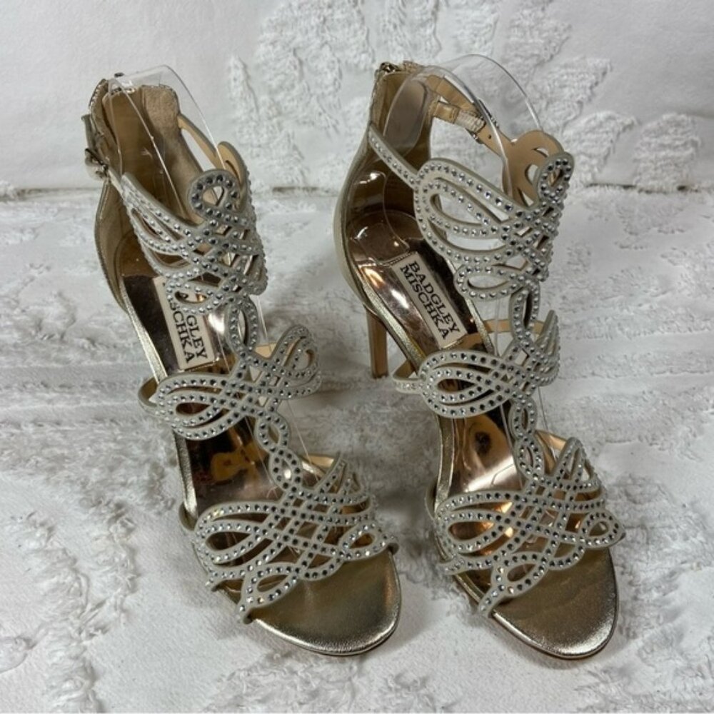 BADGLEY MISCHKA Women's Heels Sz 6.5 Formal Evening Holiday Bridal Fairy Glam
